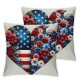 Ulloord Pillow Covers American Flag Floral Stars Throw Pillowcase Farmhouse Cushion Case Pillowcase Decorations for Sofa Couch