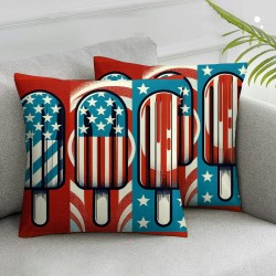 Ulloord Pillow Covers American Flag Stars Throw Pillowcase Cushion Case Pillowcase Decorations for Sofa Couch