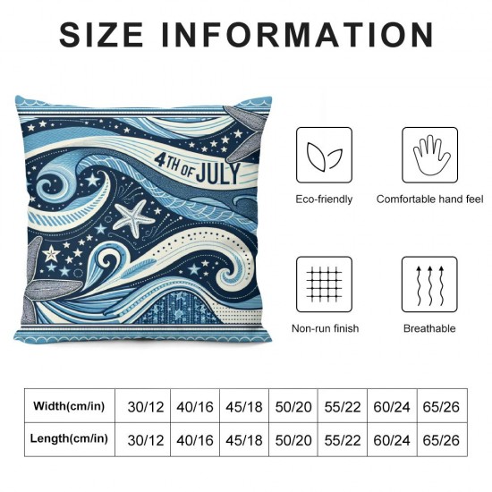 Ulloord Pillow Covers Blue Throw Pillowcase Cushion Case Modern Decorations for Sofa Couch