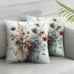 Ulloord KKVEE Flower Throw Pillow Covers, Flowers Pillow Cushion Cases, Modern Decorative Square Pillowcases for Sofa Couch Bedroom Living Room Car