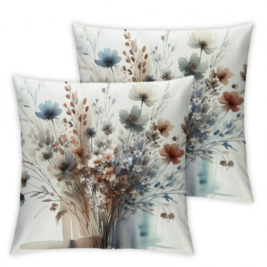 Ulloord KKVEE Flower Throw Pillow Covers, Flowers Pillow Cushion Cases, Modern Decorative Square Pillowcases for Sofa Couch Bedroom Living Room Car