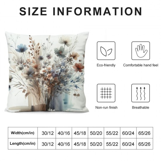 Ulloord KKVEE Flower Throw Pillow Covers, Flowers Pillow Cushion Cases, Modern Decorative Square Pillowcases for Sofa Couch Bedroom Living Room Car