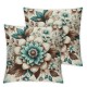 Ulloord Flower Throw Pillow Covers, Flowers Pillow Cushion Cases, Modern Decorative Square Pillowcases for Sofa Couch Bedroom Living Room Car