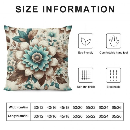 Ulloord Flower Throw Pillow Covers, Flowers Pillow Cushion Cases, Modern Decorative Square Pillowcases for Sofa Couch Bedroom Living Room Car