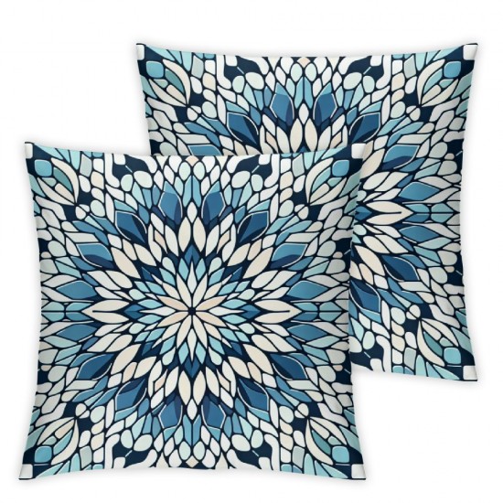 Ulloord Spring Teal Dahlia Pillow Covers Navy Blue Teal Floral Couch Pillow Cases Modern Abstract Throw Pillows Summer Home Decor for Living Room Bedroom Bed Cushion Outdoor