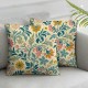 Ulloord Spring Pillow Covers Cute Watercolor Colorful Floral Throw Pillow Covers,Summer Yellow Blue Pink Flower Pillowcase Farmhouse Decorative Linen Cushion Case for Sofa Couch Outdoor