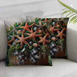 Ulloord  Bless Our Home Eucalyptus Leaves Starfish Throw Pillow Covers, Seasonal Spring Summer Truck Home Sweet Home Cushion Case Decorations