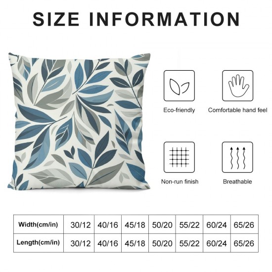 Ulloord Decorative Throw Pillow Covers  Blue Pillow Covers Couch Pillow Covers for Sofa Living Room Outdoor Throw Pillow Cover Linen Square Floral Flower Farmhouse Pillowcase