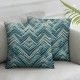 Corduroy Decorative Throw Pillow Covers, Striped Pillow Covers Home Decor for Sofa Living Room Couch Bed-Baby Blue