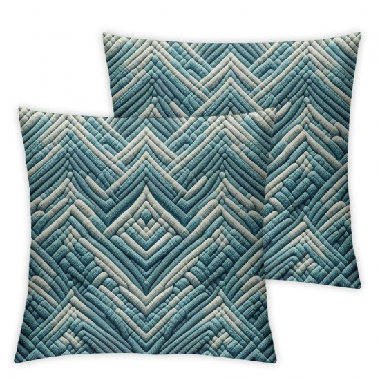 Corduroy Decorative Throw Pillow Covers, Striped Pillow Covers Home Decor for Sofa Living Room Couch Bed-Baby Blue