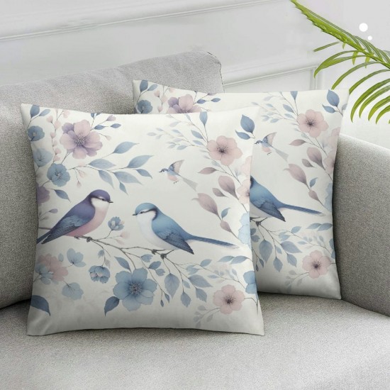 Ulloord  Spring Saying Flowers Butterfly Throw Pillow Covers,  Home Sweet Home Blue Cushion Case for Sofa Couch