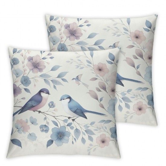 Ulloord  Spring Saying Flowers Butterfly Throw Pillow Covers,  Home Sweet Home Blue Cushion Case for Sofa Couch