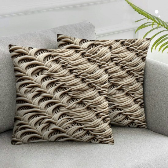 Decorative Throw Pillow Covers Super Soft Solid Patterned Knit Accent Couch Pillows Pillow Cover for Couch Livingroom Bed, Camel