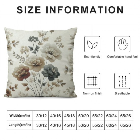 Poppy Flowers Throw Pillow Cover, Spring Summer Cushion Case Outdoor Decoration for Sofa