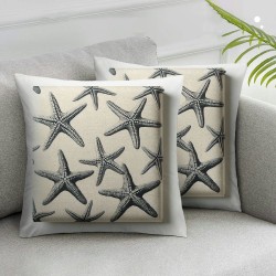 Navy Blue Pillow Covers Beach Ocean Decorative Square Pillow Cases Summer Linen Cushion Case Home Decor for Sofa Couch Bedroom Outdoor