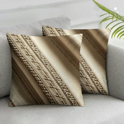 Ulloord   Decorative Farmhouse Linen Throw Pillow Covers, Boho Textured Pillow Case,  Beige with White &amp; Gray Stripe Patchwork Cushion Cover for Sofa Couch Living Room (Cover ONLY)