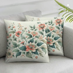 Ulloord Spring Pillow Covers , Flower Decorative Throw Pillows,Plant Floral Leaf Summer Pillowcase Cushion Cover for Couch Sofa