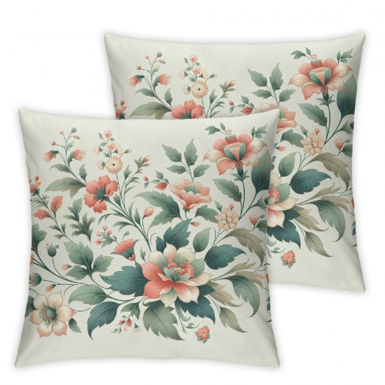 Ulloord Spring Pillow Covers , Flower Decorative Throw Pillows,Plant Floral Leaf Summer Pillowcase Cushion Cover for Couch Sofa