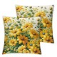 Ulloord Spring Yellow Floral Pillow Covers , Flowers Bee Decorative Throw Pillow Covers Square Cushion Cover for Home Couch Sofa Patio Bedroom Livingroom