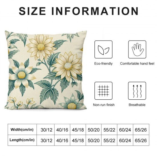 Ulloord  Summer Pillow Covers ,Watercolor Yellow Daisy Pillows Decorative Throw Pillows,Flowers Cushion Covers Decoration for Home Farmhouse Couch Sofa