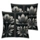 Ulloord Embroidered Throw Pillow Covers , Linen  Blend Fabric, Gingko Leaf Pattern Decorative Pillow Covers for Couch Bed