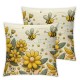 Ulloord  Spring Home Sweet Home Bee Sunflower Throw Pillow Covers, Love Lives Here Summer Stripes Polka Dots Cushion Case for Sofa Couch