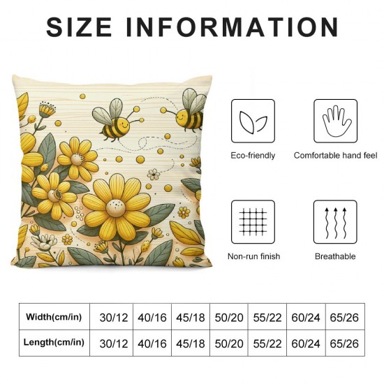 Ulloord  Spring Home Sweet Home Bee Sunflower Throw Pillow Covers, Love Lives Here Summer Stripes Polka Dots Cushion Case for Sofa Couch