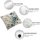 Ulloord Spring Floral Pillow Covers , Pink Blue Flower Decorative Pillowcase Case for Sofa