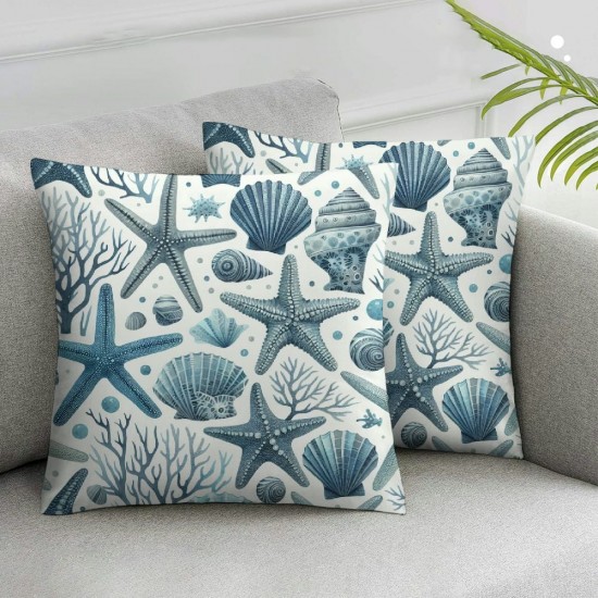 Ulloord Pillow Covers Coral Ocean Themed Beach Throw Pillows Summer Cushion Cases for Couch Decorations