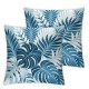 Ulloord Tropical Pillow Covers  Navy Blue Aqua Teal Cyan Palm Leaves Plant Throw Pillows for Couch Summer Leaf Pillowcase Outdoor Decorative Cushion Case for Sofa Bed Decorations