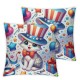 Ulloord Pillow Covers American Flag Cats Throw Pillowcase Cushion Case Pillowcase Decorations for Sofa Couch