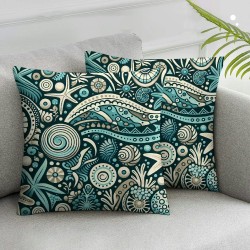 Ulloord Nautical Coastal Throw Pillow Cover ,Summer Beach Ocean Themed Decorative Pillow Covers Square Linen Pillow Cases Cushion for Bedroom Home Sofa Decoration