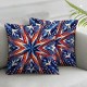 Ulloord Throw Pillow Covers , Red Blue White Stars Decorative Pillow Cases Outdoor Linen Cushion Cover for Home Sofa Couch Bed