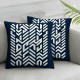 Ulloord Blue Mudcloth Throw Pillow Covers  Indigo Modern Boho Herringbone Chevron Outdoor Decorations Decorative Throw Pillows Cases Cushion Covers for Home Room Couch Decor