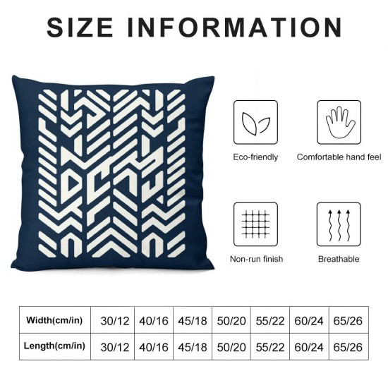 Ulloord Blue Mudcloth Throw Pillow Covers  Indigo Modern Boho Herringbone Chevron Outdoor Decorations Decorative Throw Pillows Cases Cushion Covers for Home Room Couch Decor