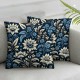 Ulloord Blue Flowers Leaf Bird Retro Rustic Farmhouse Throw Pillow Covers Leaves Linen Floral Cushion Case Sofa Throw Pillows Cover Living Room Bed Indoors Home Decor Gift