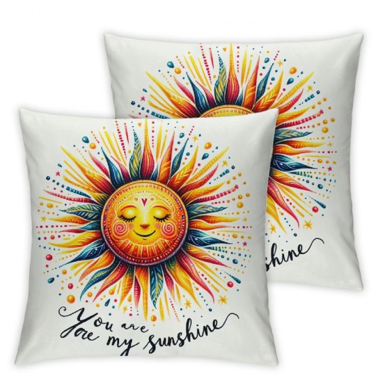 Ulloord Hello Summer Sun Decorative Throw Pillow Covers , You are My Daisy Flower Yellow Cushion Case Decor, Seasonal Home Decoration for Sofa Couch