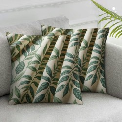 Ulloord  Farmhouse Throw Pillow Covers, Country Rustic Green Leaves Pattern Printed Home Decorations, Cushion Cases for Bed Couch Sofa Car,