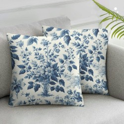 Ulloord Pillow Covers Outdoor Blue and White Floral Decoration Cushion Cover Vintage Pillow Case for Bed Living Room Couch Home Decor