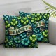 Ulloord Pillow Covers Spring Throw Pillow Covers Green Lucky Shamrocks Pillow Covers Wishes Decor Cushion Cases for Holiday Home Couch Sofa