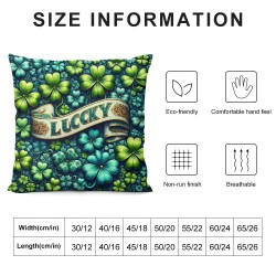 Ulloord Pillow Covers Spring Throw Pillow Covers Green Lucky Shamrocks Pillow Covers Wishes Decor Cushion Cases for Holiday Home Couch Sofa