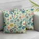 Ulloord Pillow Covers Cute Yellow Pink Blue Flower Leaf Print Decorative Throw Pillows Spring Cushion Case Decor for Couch Sofa Bed