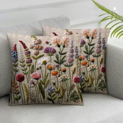 Ulloord Spring Pillow Covers , Green Throw Pillow Covers Floral Plant Outdoor Decorative Pillows for Sofa Living Room