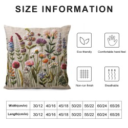 Ulloord Spring Pillow Covers , Green Throw Pillow Covers Floral Plant Outdoor Decorative Pillows for Sofa Living Room