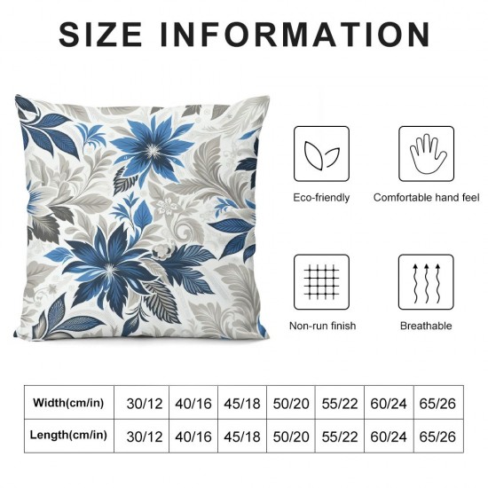 Ulloord Decorative Throw Pillow Covers Blue Pillow Covers  Throw Pillow Cases Linen Square Pillow Case,Farmhouse Outdoor Modern Boho Pillow Covers for Couch Sofa Living Room