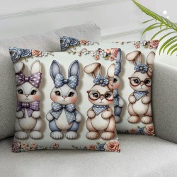 Ulloord Pillow Covers Eggs Floral Rabbit Pillows Decorative Throw Pillows Cushion Case Decor for Couch Sofa