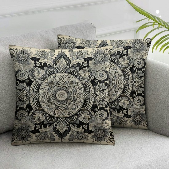 Ulloord Ethnic Throw Pillow Covers Coffee Decorative Pillow Cases Square Pillowcases Accent Home Decor For Living Room Couch Sofa