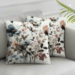 Ulloord Flower Throw Pillow Covers, Flowers Pillow Cushion Cases, Modern Decorative Square Pillowcases for Sofa Couch Bedroom Living Room Car