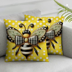 Ulloord Summer Pillow Cover Bee Decor Farmhouse Seasonal Pillow Case Decorations for Home Sofa Couch