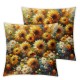 Ulloord Summer Throw Pillow Covers Dercoration,Sunflower Linen Pillows Cases,Square Couch Sofa Cushion Covers for Living Bed Room Home Decor